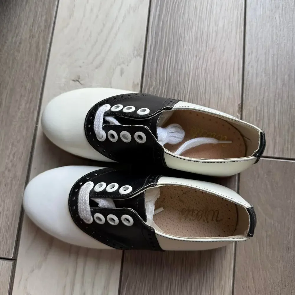 Kids willies saddle shoes black